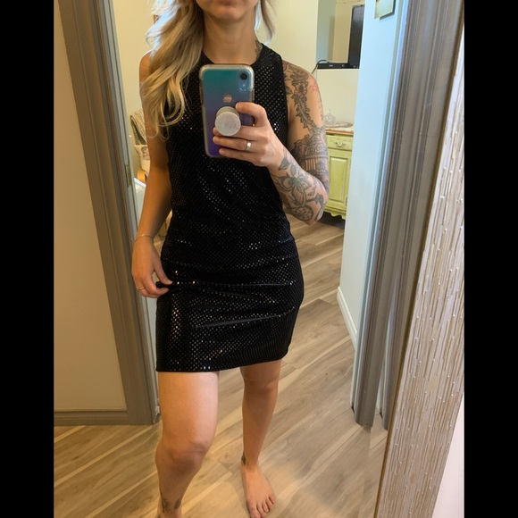 Small, Ralph Lauren, black velvet sequin dress - Picture 9 of 11